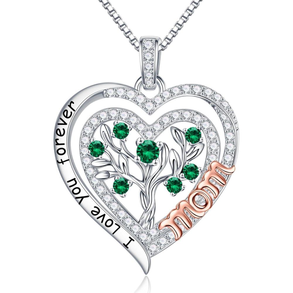 imageYoosteel Gifts for Mom Grandma Daughter Sister 925 Sterling Silver Heart Necklace Birthday Gifts for Mom Sister Daughter Grandma Sterling Silver Heart NecklaceMom Tree of Life