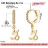 Capricorn Earrings Huggie Hoop, S925 Sterling Sliver Post Horoscope Zodiac Gifts Constellation Astrology Gifts Capricorn Earrings Small Hypoallergenic Capricorn Earrings Gifts Jewelry for Women Girls