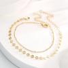 Gold Dainty Layered Bracelets for Women, 14K Gold Filled Layering Beads Chain Bracelet Simple Handmade Layered Coin Chain Bracelets Jewelry Gifts for Women