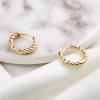 Gold Twist Earrings for Women, S925 Sterling Silver Post Small Twist Huggie Sleeper Earring Asymetric Huggie Twist Earrings Fashion Jewelry for Women