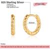 Gold Twist Earrings for Women, S925 Sterling Silver Post Small Twist Huggie Sleeper Earring Asymetric Huggie Twist Earrings Fashion Jewelry for Women