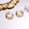 Gold Twist Earrings for Women, S925 Sterling Silver Post Small Twist Huggie Sleeper Earring Asymetric Huggie Twist Earrings Fashion Jewelry for Women