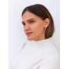 Inside-out Silver Hoop Earrings for Women Girls, S925 Sterling Silver Post White Gold Hoops Dainty Lightweight 25MM CZ Silver Oval Medium Inside-Out Hoop Earrings for Women Jewelry