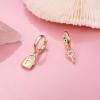 Key Lock Earrings for Women, S925 Sterling Silver Post Small Asymmetric Key Dangle Earrings Hypoallergenic Huggie Padlock Earrings for Women Jewelry Gifts