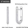White Gold Huggie Earrings for Women, S925 Sterling Silver Post Dainty U-Shaped CZ Cuff Huggie Earring Hypoallergenic Sleeper Huggie Earrings for Women Jewelry Gifts