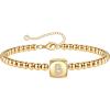 Yoosteel Initial Beaded Bracelets for Women Trendy, Letter Bead Bracelet Personalized Initial Bracelets for Women Bead Bracelet for Teen Girls Jewelry Gifts(14K-Gold-Plated)