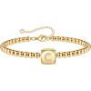 Yoosteel Initial Beaded Bracelets for Women Trendy, Letter Bead Bracelet Personalized Initial Bracelets for Women Bead Bracelet for Teen Girls Jewelry Gifts(14K-Gold-Plated)