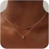 Yoosteel Layered Initial Necklaces for Women Trendy, 14K Gold Plated Letter A-Z Necklace Gold/Silver Initial Necklace Stack Birthday Gifts for Women Teen Girls Jewelry Gifts(Gold)