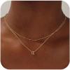 Yoosteel Layered Initial Necklaces for Women Trendy, 14K Gold Plated Letter A-Z Necklace Gold/Silver Initial Necklace Stack Birthday Gifts for Women Teen Girls Jewelry Gifts(Gold)