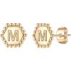 Sterling Silver & Gold Plated Alphabet Letter Stud Earrings – Hypoallergenic Kids Girls Initials