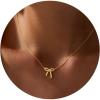 Yoosteel 14K-Gold-Plated Necklace for Girls Women – Dainty Bow Necklaces Cute Choker Small Tiny Bow Pendant Chain Necklace Trendy Jewelry Gift for Teen Girl Women(Simple Chain Bow)