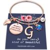 Yoosteel Butterfly Initial Bracelets for Teen Girls Women Gifts – Initial Charm Be Your Own Kind of Beautiful Inspirational Expandable Bangle Bracelets Gifts for Girls Women Jewelry Gifts(G-Rose Gold)