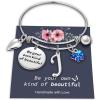 Yoosteel Butterfly Initial Bracelets for Teen Girls Women Gifts – Initial Charm Be Your Own Kind of Beautiful Inspirational Expandable Bangle Bracelets Gifts for Girls Women Jewelry Gifts(J-Silver)