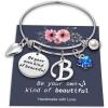 Yoosteel Butterfly Initial Bracelets for Teen Girls Women Gifts – Initial Charm Be Your Own Kind of Beautiful Inspirational Expandable Bangle Bracelets Gifts for Girls Women Jewelry Gifts(B-Silver)