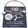 Yoosteel Butterfly Initial Bracelets for Teen Girls Women Gifts – Initial Charm Be Your Own Kind of Beautiful Inspirational Expandable Bangle Bracelets Gifts for Girls Women Jewelry Gifts(Y-Silver)