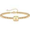 Yoosteel Initial Beaded Bracelets for Women Trendy, Letter Bead Bracelet Personalized Initial Bracelets for Women Bead Bracelet for Teen Girls Jewelry Gifts(14K-Gold-Plated)