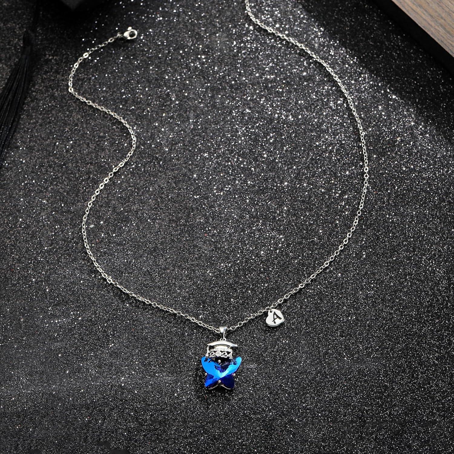 imageInspirational Graduation Gifts for Her 2024 Inspirational Necklace with 2024 Graduation Grad Cap Spread Your Wings And Fly Butterfly Necklace Class of 2024 Graduation Gifts