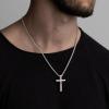 Yoosteel Baseball Cross Necklace for Boys Men – 2 Pcs Stainless Steel Bible Verse Cross Pendant Necklaces Black Silver Chain 18-24 inch Religious Gifts for Boy(22 inch 2 Pcs Black+Silver-Plated)