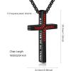 Yoosteel Baseball Cross Necklace for Boys Men – 2 Pcs Stainless Steel Bible Verse Cross Pendant Necklaces Black Silver Chain 18-24 inch Religious Gifts for Boy(18 inch 2 Pcs Black+Silver-Plated)