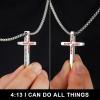 Yoosteel Baseball Cross Necklace for Boys Men – 2 Pcs Stainless Steel Bible Verse Cross Pendant Necklaces Black Silver Chain 18-24 inch Religious Gifts for Boy(22 inch 2 Pcs Black+Silver-Plated)