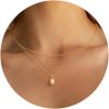 Yoosteel Pearl Necklace for Women,14K-Gold-Plated Pearl Pendant Necklaces Minimalist Women Pearls Layered Necklace Dainty Trendy Bridal Bridesmaid Wedding Gifts for Her(Layered Pearl-GD)