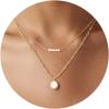 Yoosteel Pearl Necklace for Women,14K-Gold-Plated Pearl Pendant Necklaces Minimalist Women Pearls Layered Necklace Dainty Trendy Bridal Bridesmaid Wedding Gifts for Her(Layered Baroque Pearl-GD)
