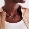 Yoosteel Dainty Gold-plated Clover Pearl Heart Butterfly Star flower Choker Necklace for Women – 14K Gold Plated Cubic Zirconia Pendant Station Necklaces for Women Teens Trendy Prom Jewelry Gifts(” Four leaf clover small round CZ-gold plated)