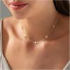Yoosteel Dainty Gold-plated Clover Pearl Heart Butterfly Star flower Choker Necklace for Women – 14K Gold Plated Cubic Zirconia Pendant Station Necklaces for Women Teens Trendy Prom Jewelry Gifts(Four leaf clover CZ-gold plated)