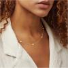 Yoosteel Dainty Gold-plated Clover Pearl Heart Butterfly Star flower Choker Necklace for Women – 14K Gold Plated Cubic Zirconia Pendant Station Necklaces for Women Teens Trendy Prom Jewelry Gifts(Smooth Love-gold plated)