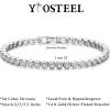 Yoosteel 14K-Gold/White-Gold-Plated Tennis Bracelets for Women – 3mm Cubic Zirconia Classic Bracelet for Women Dainty Trendy CZ Jewelry Gift 6.5/7/7.5 Inch(Bezel-14K-White Gold-Plated)