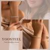 Yoosteel 14K-Gold/White-Gold-Plated Tennis Bracelets for Women – 3mm Cubic Zirconia Classic Bracelet for Women Dainty Trendy CZ Jewelry Gift 6.5/7/7.5 Inch(Four Claws -14K-Yellow Gold-Plated)