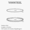 Yoosteel Silver Stackable Bracelets Set for Men Non Tarnish – Stainless Steel Bracelet Stack Rope Figaro Paperclip Cuban Link Chain Bracelets Sets for Men Jewelry Gifts 7.5/8.3/9.0 Inches(2pcs cuba chain)