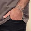 Yoosteel Silver Stackable Bracelets Set for Men Non Tarnish – Stainless Steel Bracelet Stack Rope Figaro Paperclip Cuban Link Chain Bracelets Sets for Men Jewelry Gifts 7.5/8.3/9.0 Inches(3Pcs cuba Pole chain)