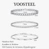 Yoosteel Silver Stackable Bracelets Set for Men Non Tarnish – Stainless Steel Bracelet Stack Rope Figaro Paperclip Cuban Link Chain Bracelets Sets for Men Jewelry Gifts 7.5/8.3/9.0 Inches(3Pcs cuba Pole chain)