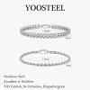 Yoosteel Silver Stackable Bracelets Set for Men Non Tarnish – Stainless Steel Bracelet Stack Rope Figaro Paperclip Cuban Link Chain Bracelets Sets for Men Jewelry Gifts 7.5/8.3/9.0 Inches(2pcs cuba rope chain)