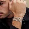 Yoosteel Silver Stackable Bracelets Set for Men Non Tarnish – Stainless Steel Bracelet Stack Rope Figaro Paperclip Cuban Link Chain Bracelets Sets for Men Jewelry Gifts 7.5/8.3/9.0 Inches(3Pcs cuba rope bracelet)