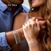 Yoosteel Silver Stackable Bracelets Set for Men Non Tarnish – Stainless Steel Bracelet Stack Rope Figaro Paperclip Cuban Link Chain Bracelets Sets for Men Jewelry Gifts 7.5/8.3/9.0 Inches(3Pcs cuba Pole chain)