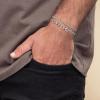 Yoosteel Silver Stackable Bracelets Set for Men Non Tarnish – Stainless Steel Bracelet Stack Rope Figaro Paperclip Cuban Link Chain Bracelets Sets for Men Jewelry Gifts 7.5/8.3/9.0 Inches(2pcs chunky paperclip flower basket chain)