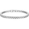 Yoosteel 14K-Gold/White-Gold-Plated Tennis Bracelets for Women – 3mm Cubic Zirconia Classic Bracelet for Women Dainty Trendy CZ Jewelry Gift 6.5/7/7.5 Inch(Bezel-14K-White Gold-Plated)