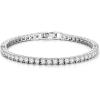 Yoosteel 14K-Gold/White-Gold-Plated Tennis Bracelets for Women – 3mm Cubic Zirconia Classic Bracelet for Women Dainty Trendy CZ Jewelry Gift 6.5/7/7.5 Inch(Four Claws-14K-White Gold-Plated)