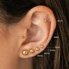 Hypoallergenic Silver Flat Back Earrings for Women,Stud Cartilage Earrings for Sensitive Ears Cubic Zirconia Ball Earring Sets Trendy Jewelry(Ball-14K-Gold-Plated)