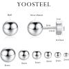 Hypoallergenic Silver Flat Back Earrings for Women,Stud Cartilage Earrings for Sensitive Ears Cubic Zirconia Ball Earring Sets Trendy Jewelry(Ball-Sliver-Plated)