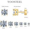 Hypoallergenic Silver Flat Back Earrings for Women,Stud Cartilage Earrings for Sensitive Ears Cubic Zirconia Ball Earring Sets Trendy Jewelry(CZ-14K-Gold-Plated)