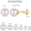 Hypoallergenic Silver Flat Back Earrings for Women,Stud Cartilage Earrings for Sensitive Ears Cubic Zirconia Ball Earring Sets Trendy Jewelry(Pearl-14K-Gold-Plated)
