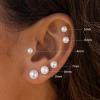Hypoallergenic Silver Flat Back Earrings for Women,Stud Cartilage Earrings for Sensitive Ears Cubic Zirconia Ball Earring Sets Trendy Jewelry(Pearl-Sliver-Plated)