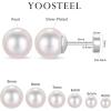 Hypoallergenic Silver Flat Back Earrings for Women,Stud Cartilage Earrings for Sensitive Ears Cubic Zirconia Ball Earring Sets Trendy Jewelry(Pearl-Sliver-Plated)