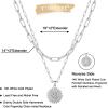 Yoosteel Easter Basket Stuffers Layered Initial Necklaces for Women Gifts – 14K Gold Plated Dainty Layering Paperclip Link Chain Necklace Coin Initial Necklace Birthday Gifts for Women Teen Girls(Silver)