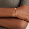 Yoosteel Easter Gifts for Kids Teens Girls Easter Basket Stuffers – Dainty Birthstone Bracelet Stretch 14K-Gold-Plated Beaded Bracelets Trendy Friendship Birthday Jewelry Gift for Teenage Girl Women(Gold-Plated)