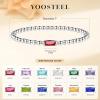 Yoosteel Easter Gifts for Kids Teens Girls Easter Basket Stuffers – Dainty Birthstone Bracelet Stretch 14K-Gold-Plated Beaded Bracelets Trendy Friendship Birthday Jewelry Gift for Teenage Girl Women(Silver-Plated)