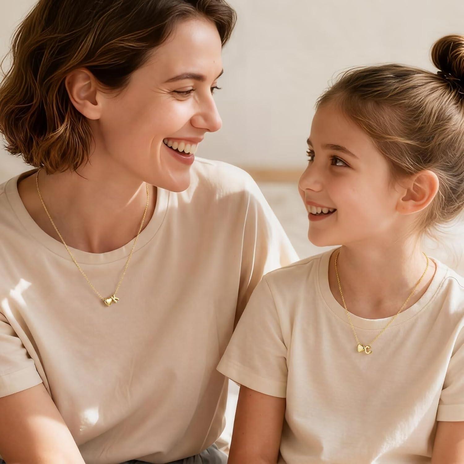 imageYoosteel Easter Basket Stuffers for Teens Kids Heart Initial Necklaces for Women Girls Jewelry 14K GoldPlated AZ Letter Heart Necklace Personalized Birthday Easter Gifts for Kids Teen Girls WomenT